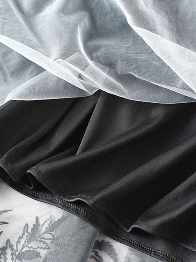 Floral Print Pleated Skirt