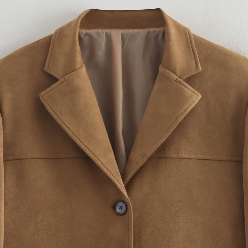 Oversized Faux Suede Blazer