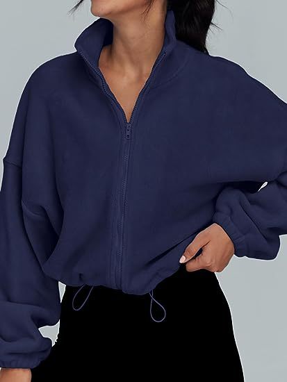 Zip-Up Drawstring Cropped Jacket
