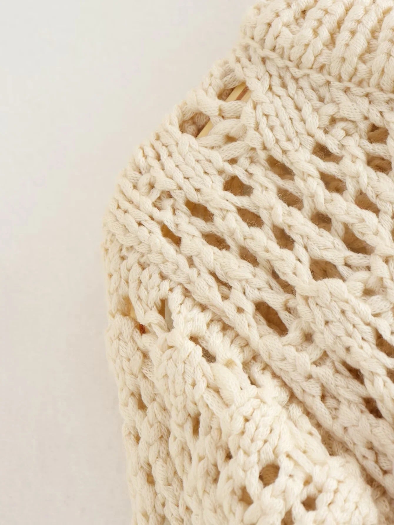 Cropped Eyelet Sweater