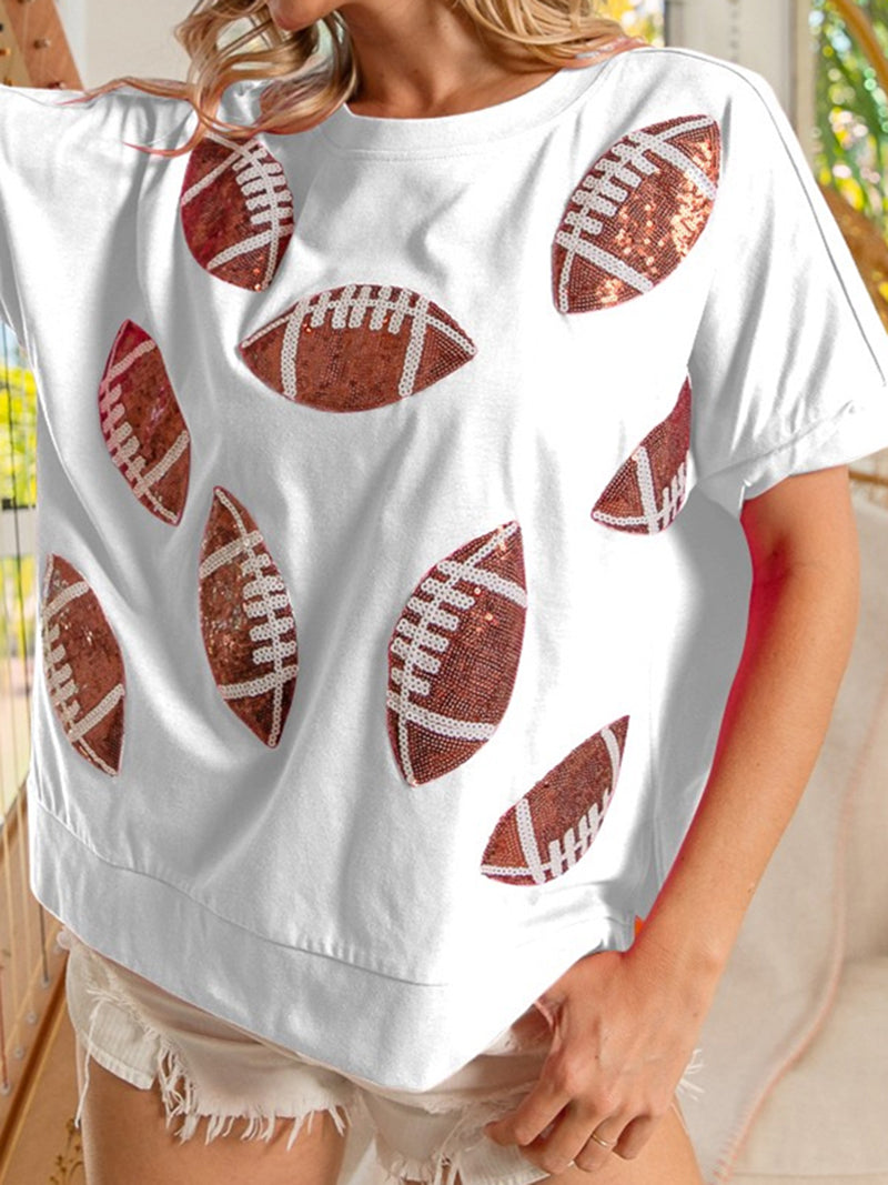 Sequin Football Graphic Tee
