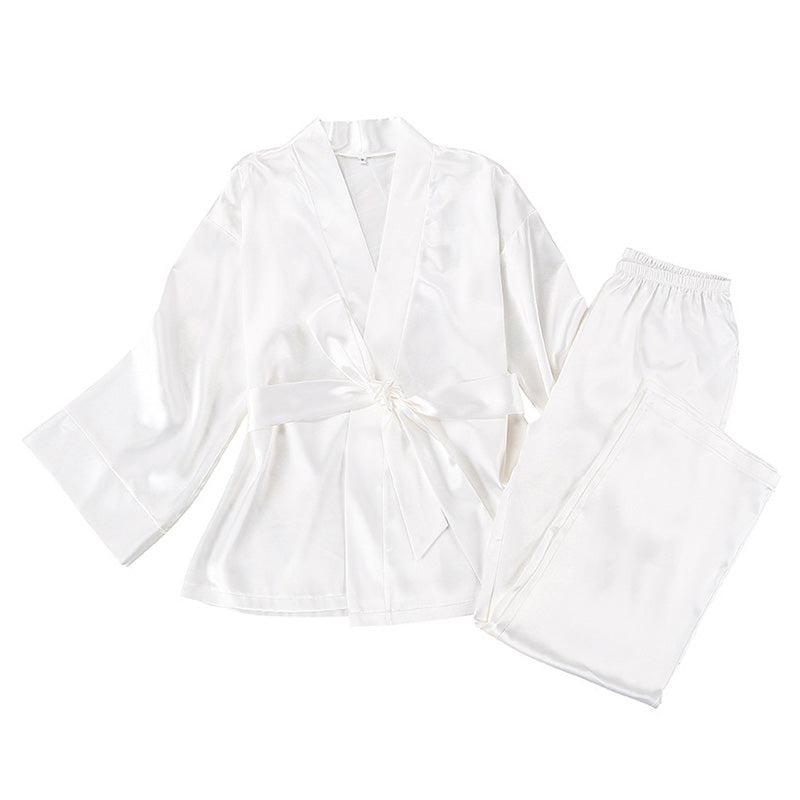 Belted Satin Lounge Set