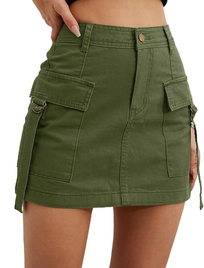 Low-Rise Cargo Pocket Mini Skirt
