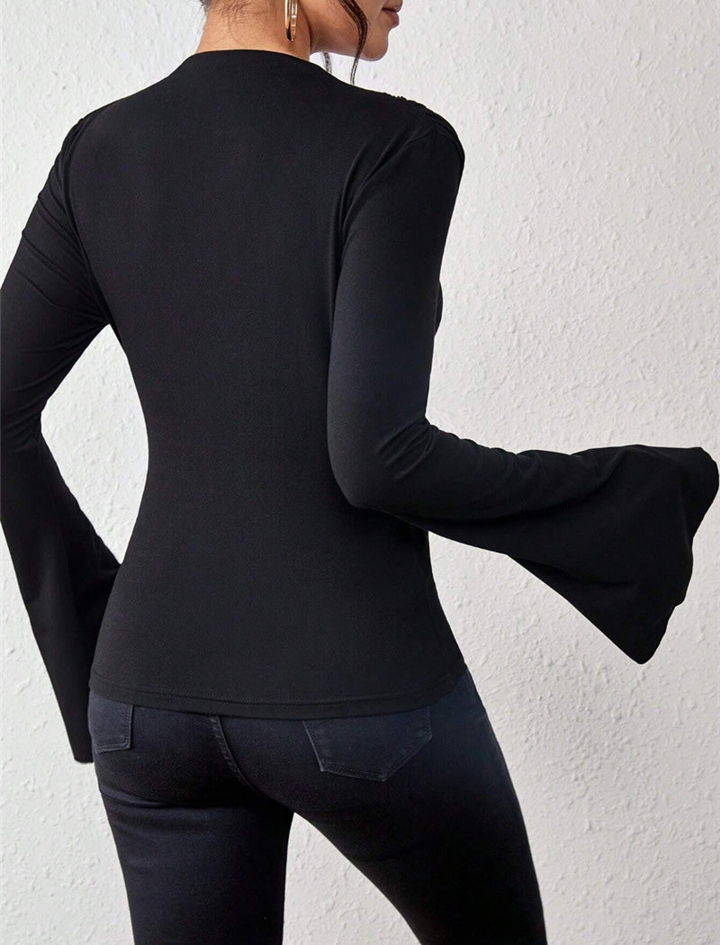 Ruched Bell Sleeve Top