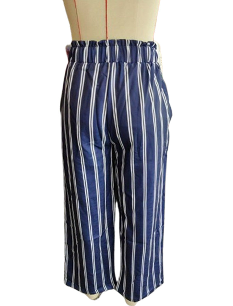 High-Rise Striped Wide-Leg Pants