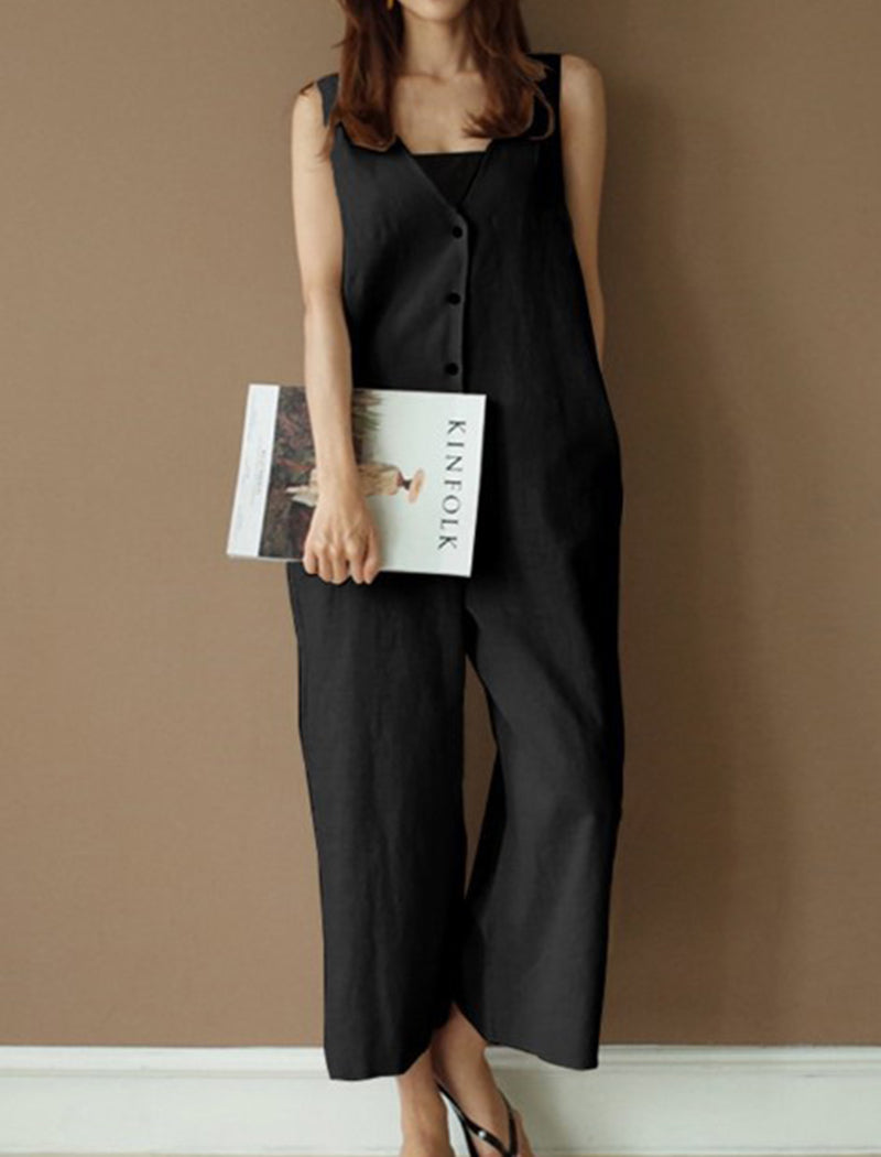 Sleeveless Wide-Leg Jumpsuit