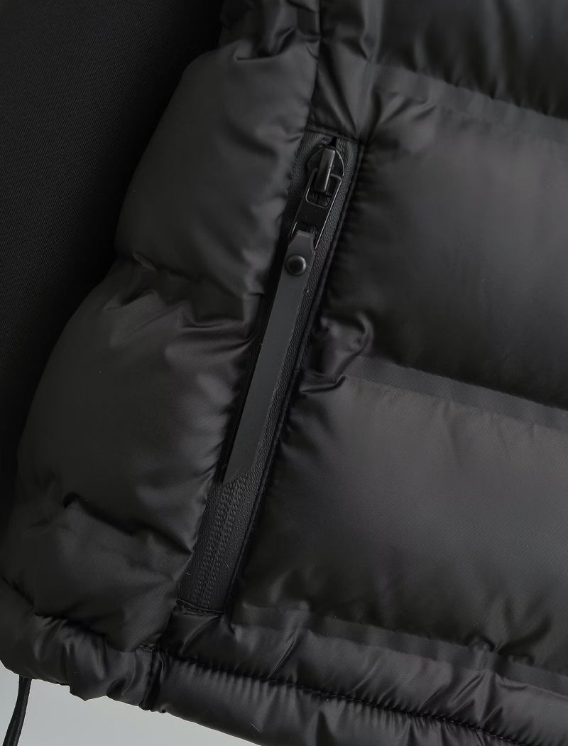 Cropped Puffer Jacket with Zipper