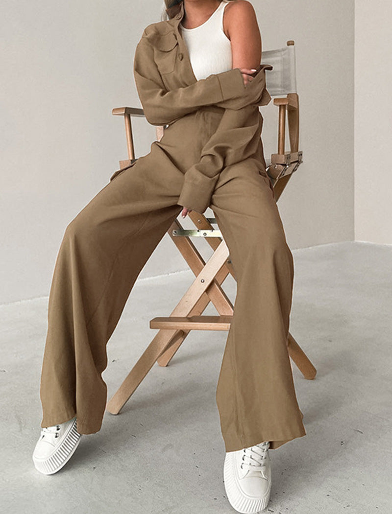 Oversized Utility Set with Wide-Leg Pants