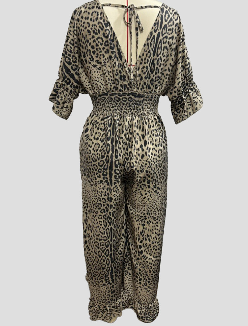 Leopard Print Wide-Leg Jumpsuit