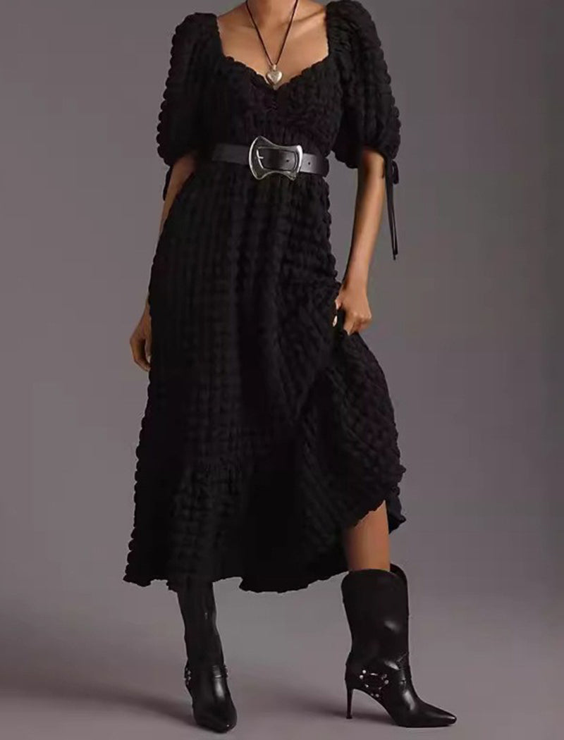 Short Sleeve French Tie Dress