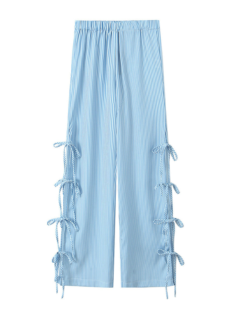 Gingham Side-Bow Pants