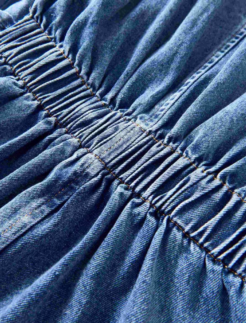 Drawstring Hooded Denim Jacket