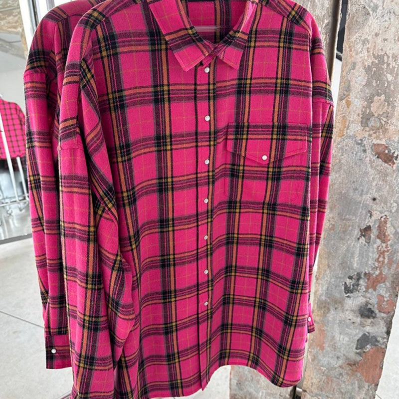 Oversized Plaid Button-Up Coat