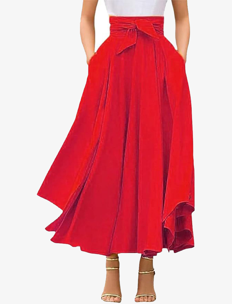 High Waist A-Line Maxi Skirt