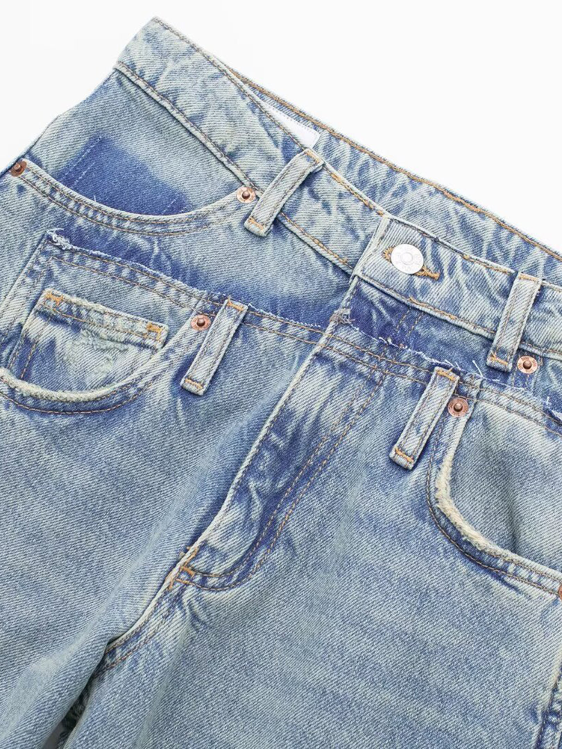 Wide-Leg Mid-Rise Jeans