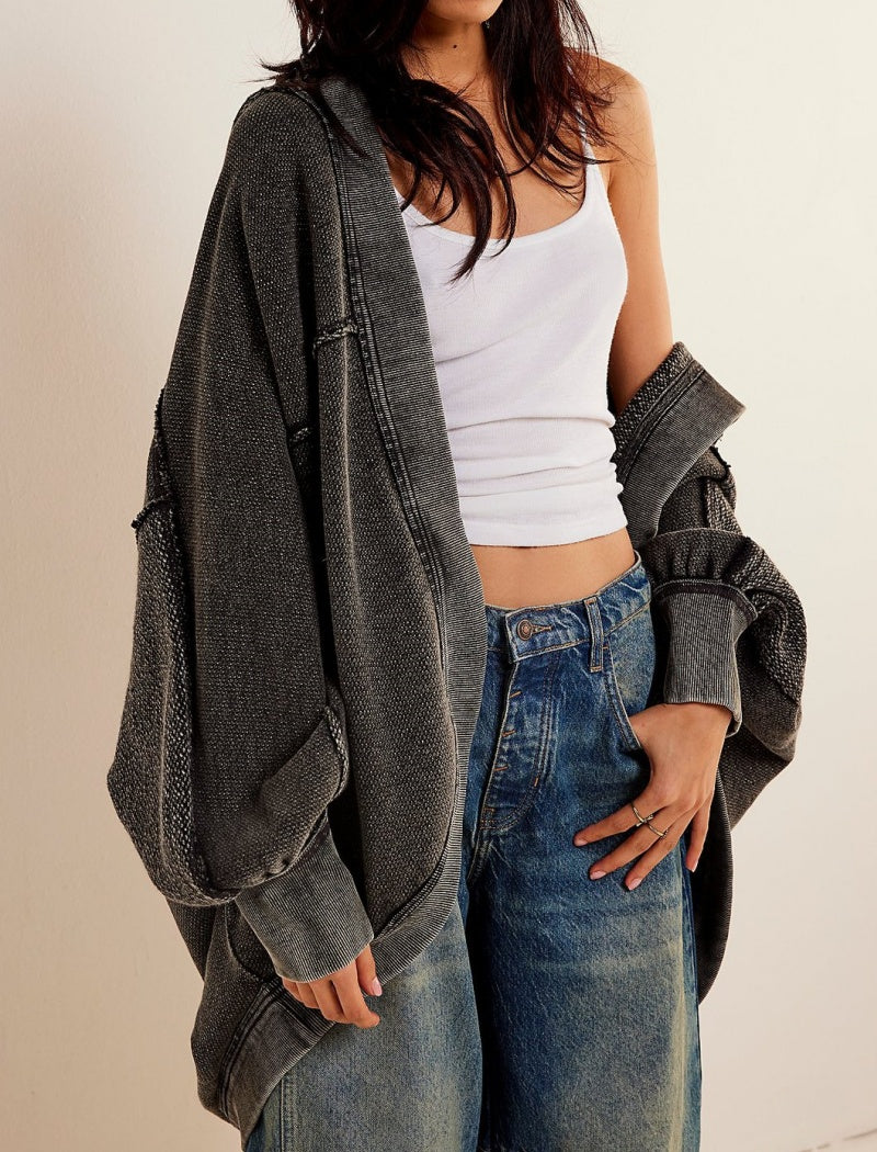 Oversized Batwing Sleeves Hoddie Jacket