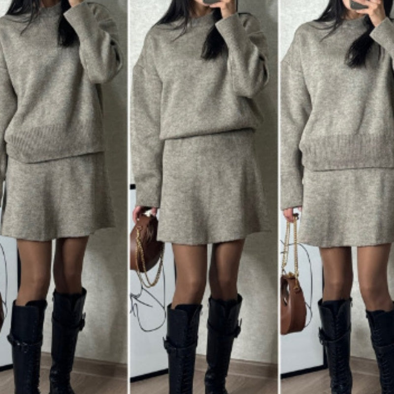 Two-Piece Sweater and Skirt Set