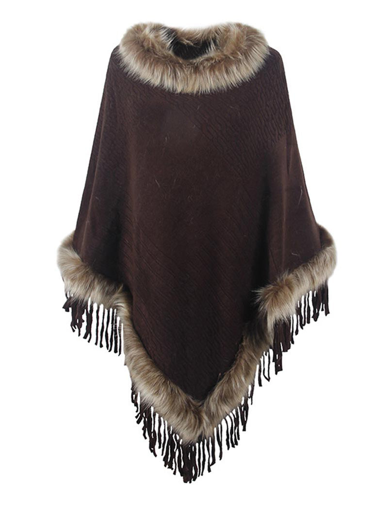 Fringe Trim Poncho