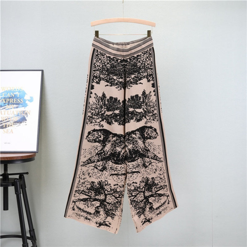 Printed Sweater and Pants Set