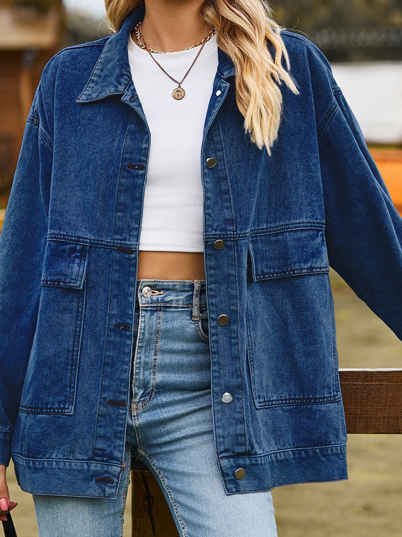 Oversized Button-Up Denim Jacket