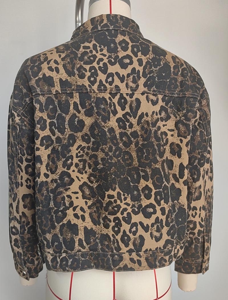 Cropped Leopard Print Jacket