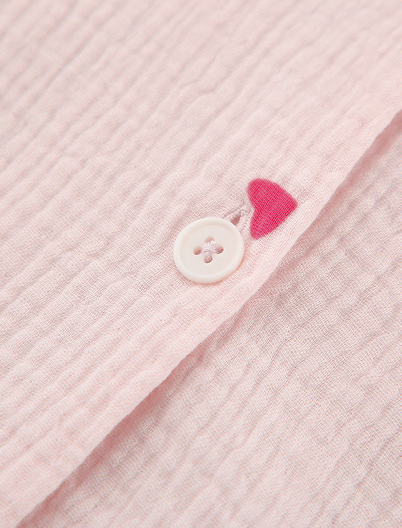 Heart Print Long Sleeve Pajama Set