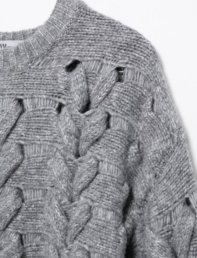 Knit Crewneck Long Sleeve Sweater