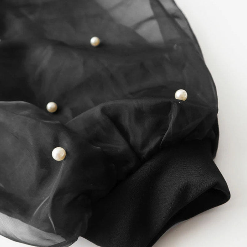 Patchwork Puff-Sleeve Bomber Jacket