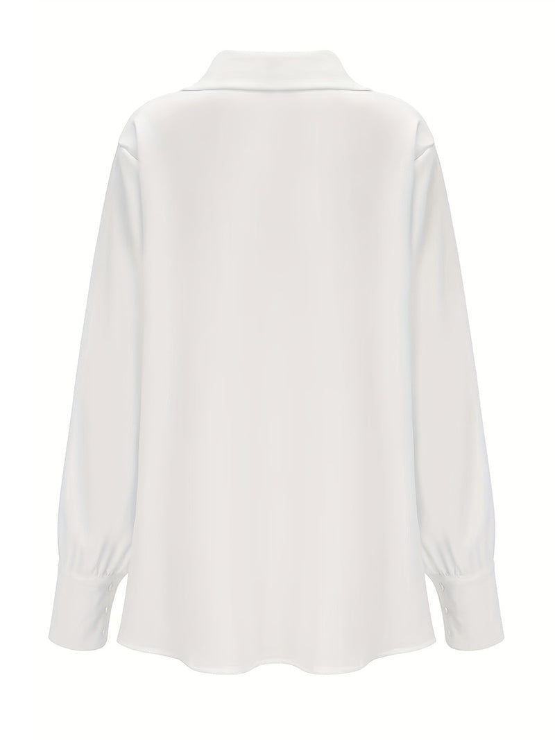 Plunging Long Sleeve Blouse