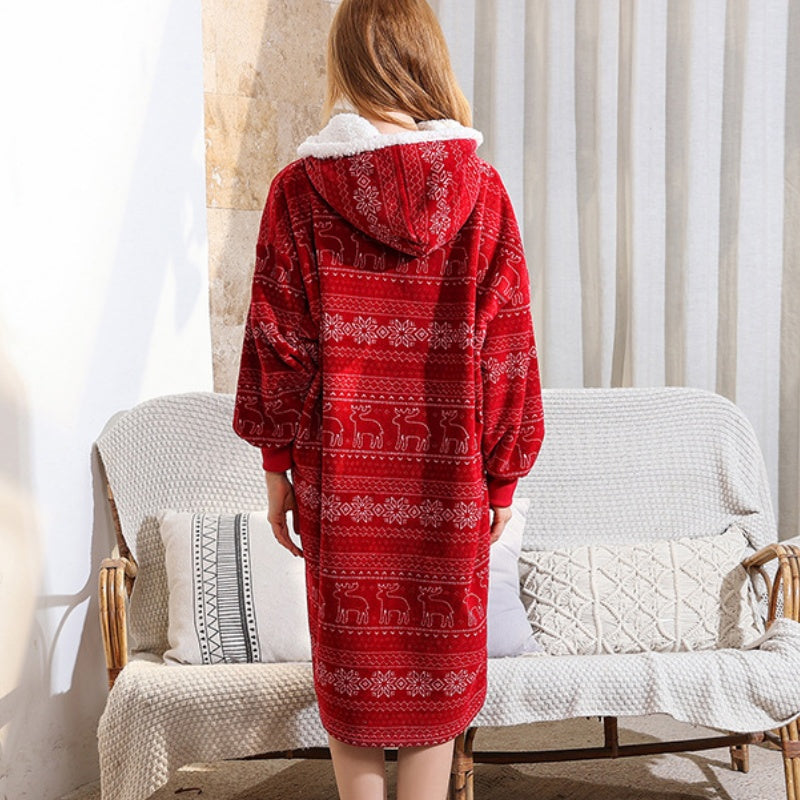 Hooded Cozy Fleece Dress
