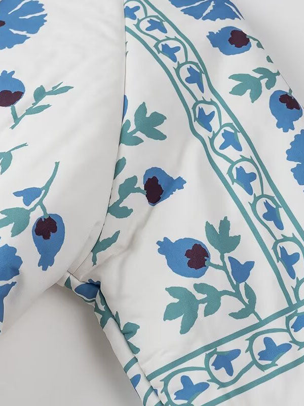 Floral Belted Quilted Jacket