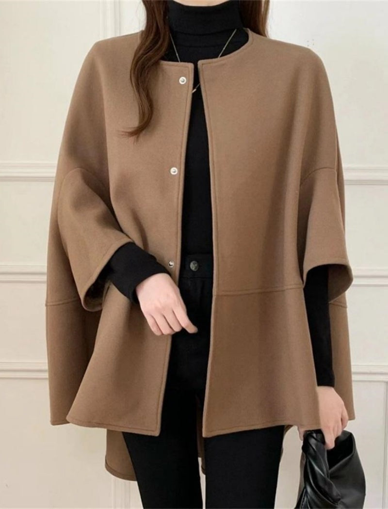 Button-Up Cape Style Outerwear