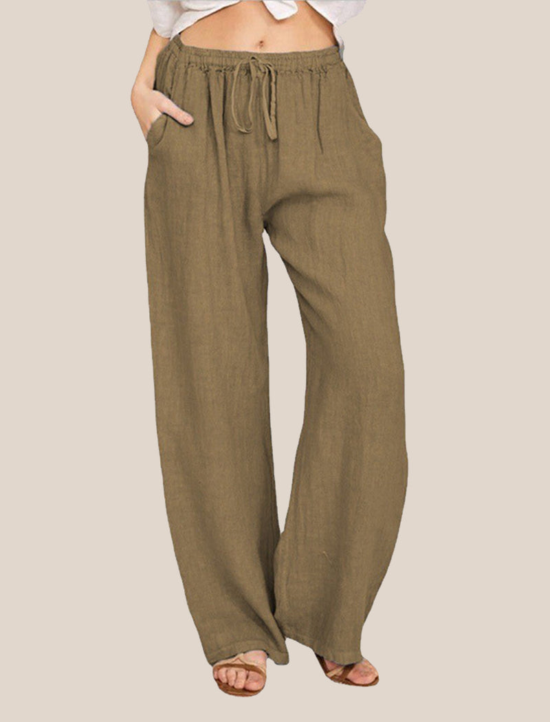 Drawstring Wide-Leg Pants