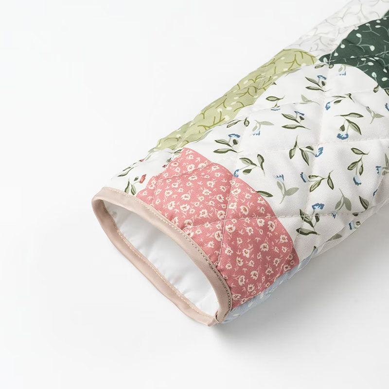 Patchwork Quilted Jacket with Front Pockets