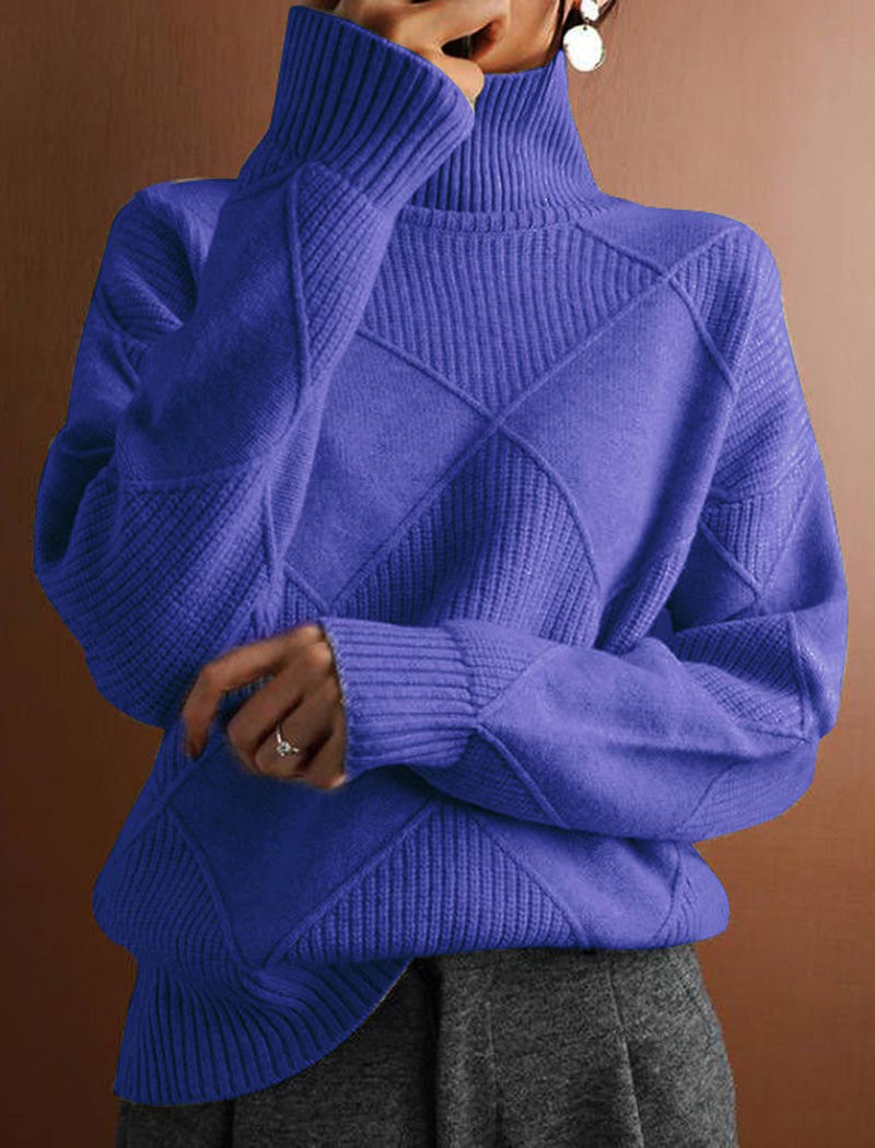 Oversized Turtleneck Knit Pullover