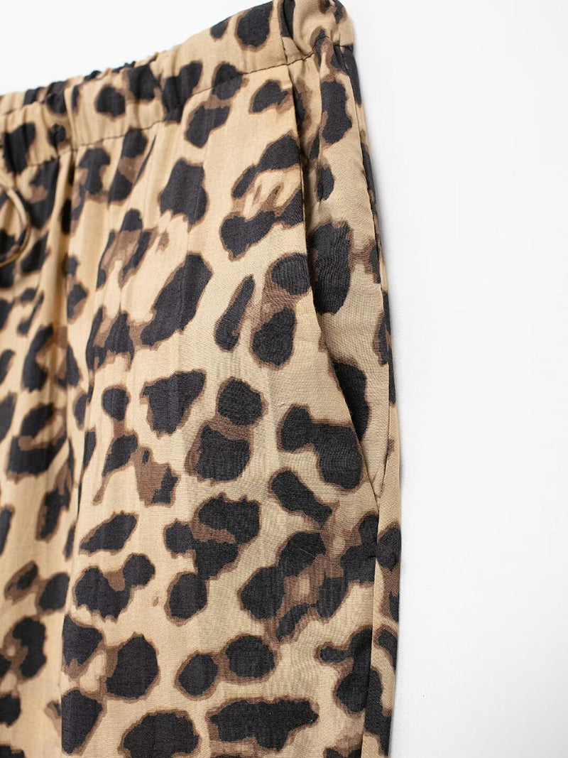 Leopard Wide-Leg Pants