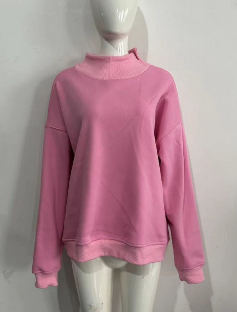 Mock Neck Oversized Pullover