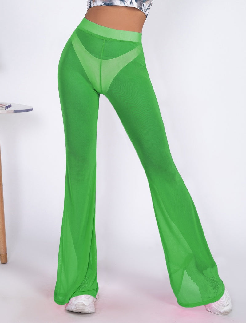 Sheer High-Waisted Mesh Pants