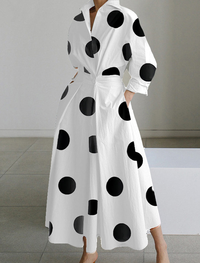 Graphic Long-Sleeve Maxi Dress