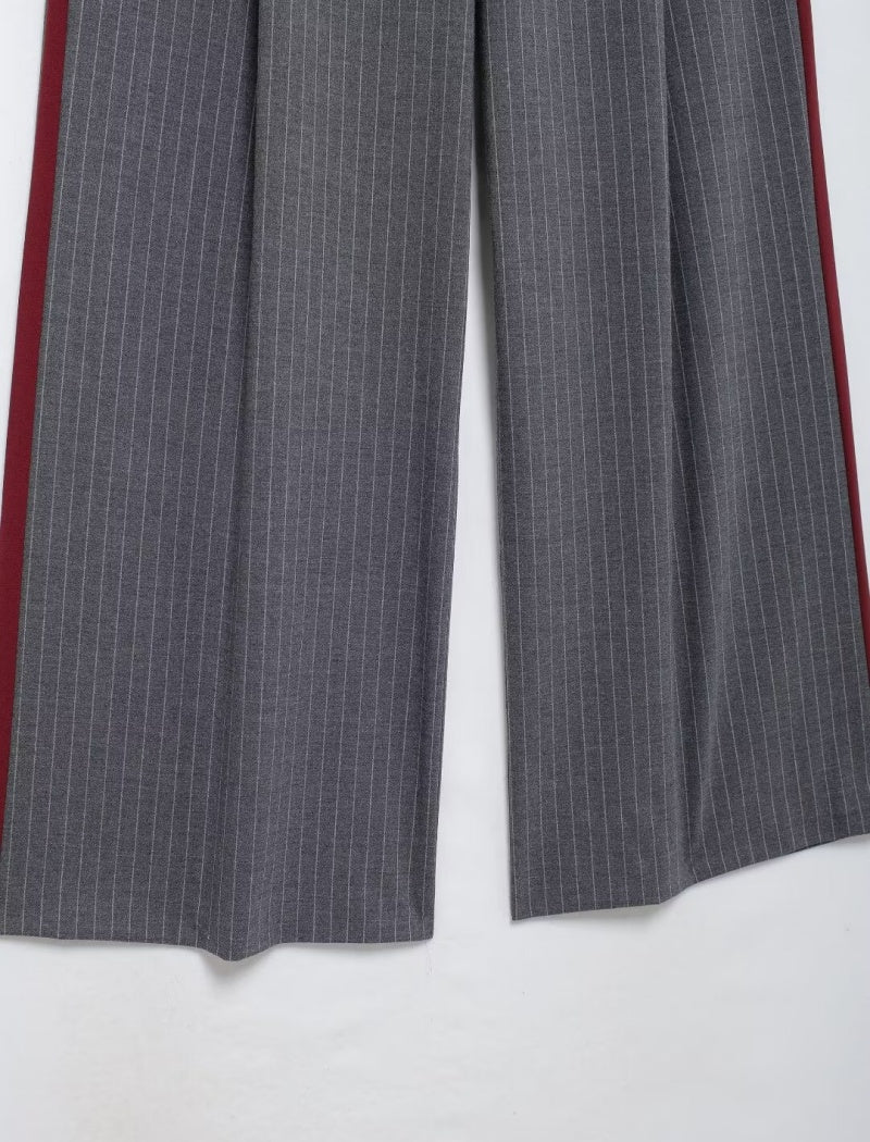 Side-Stripe Wide-Leg Pants