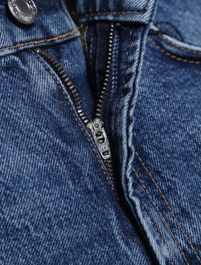 Patchwork Denim A-Line Skirt