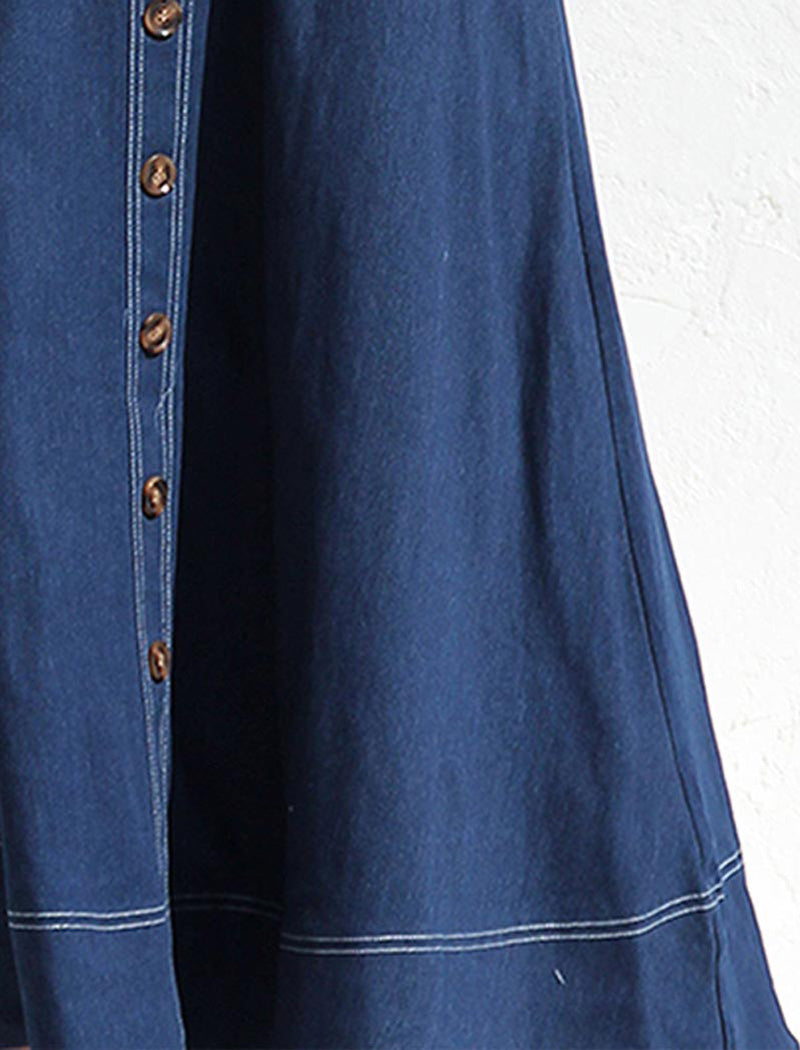 Button-Up Sleeveless Midi Dress