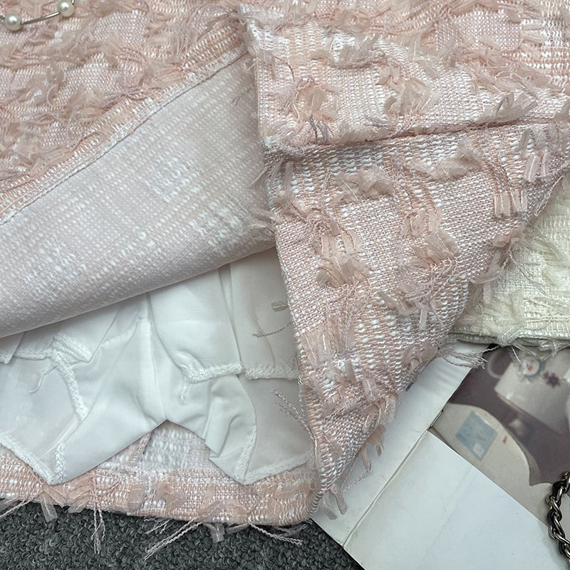 Frayed Tweed Mini Skirt