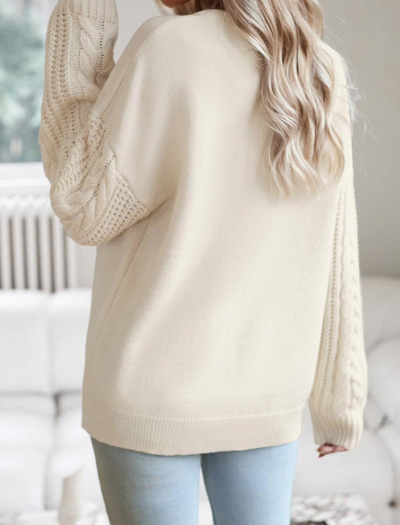 Crew Neck Long Sleeve Knit Sweater