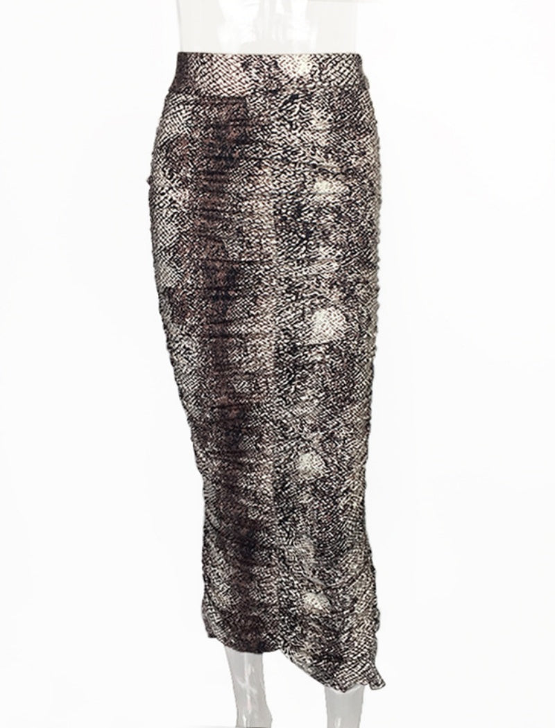 Leopard Print Midi Skirt