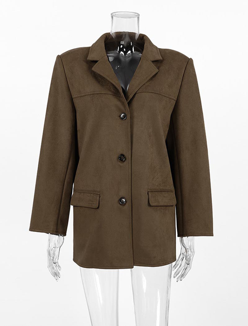 Oversized Faux Suede Blazer