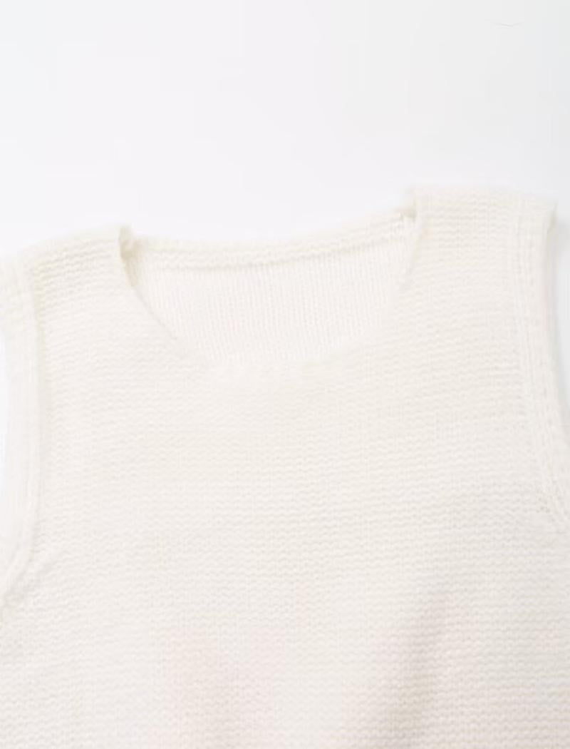 Knit Bows Sleeveless Vest