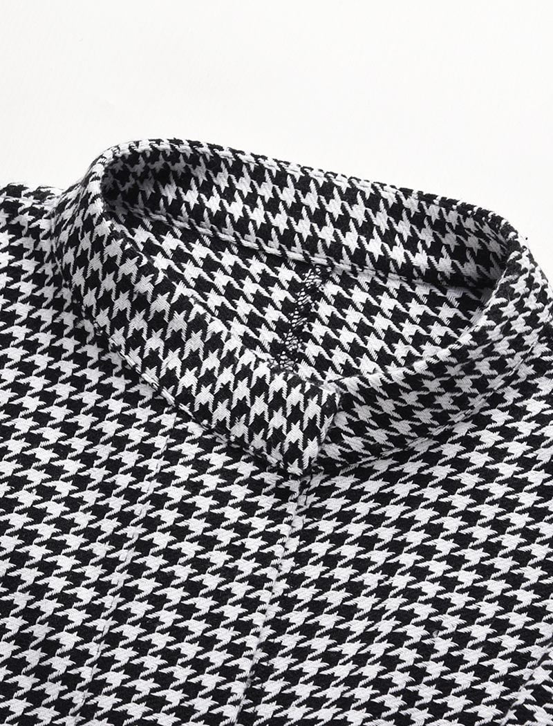 Belted Houndstooth Cape