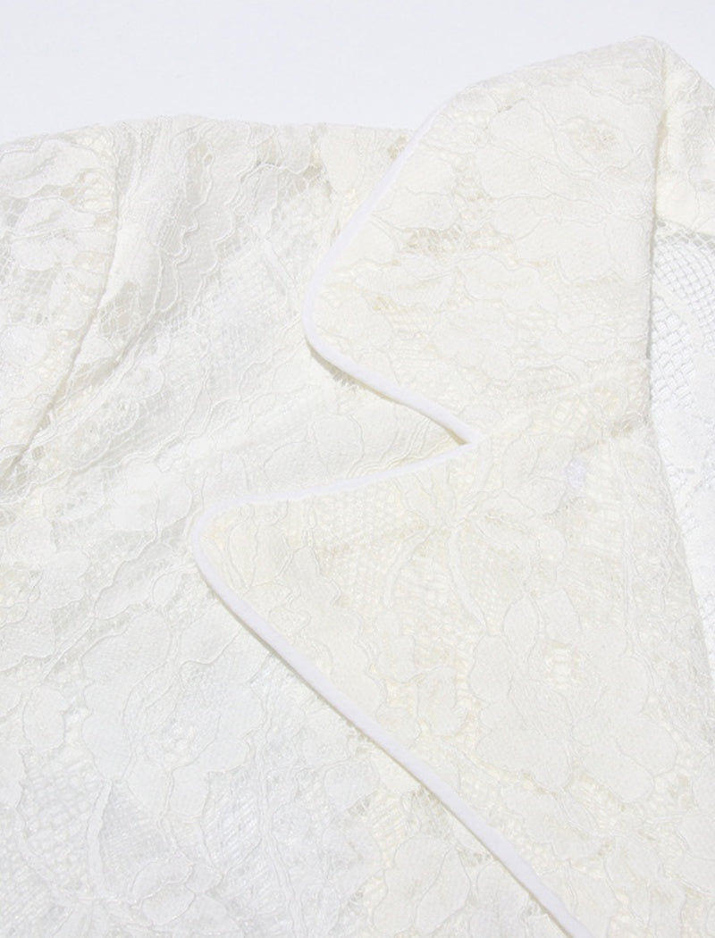 Lace Top and Wide-Leg Pant Set