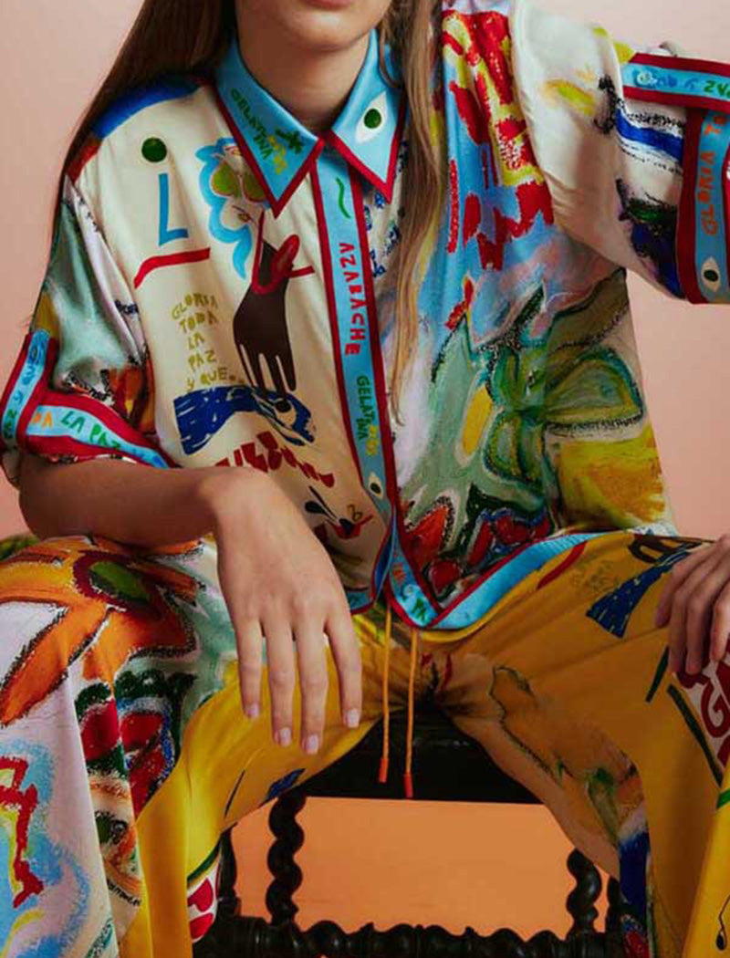 Colorful Print Shirt and Pants Set
